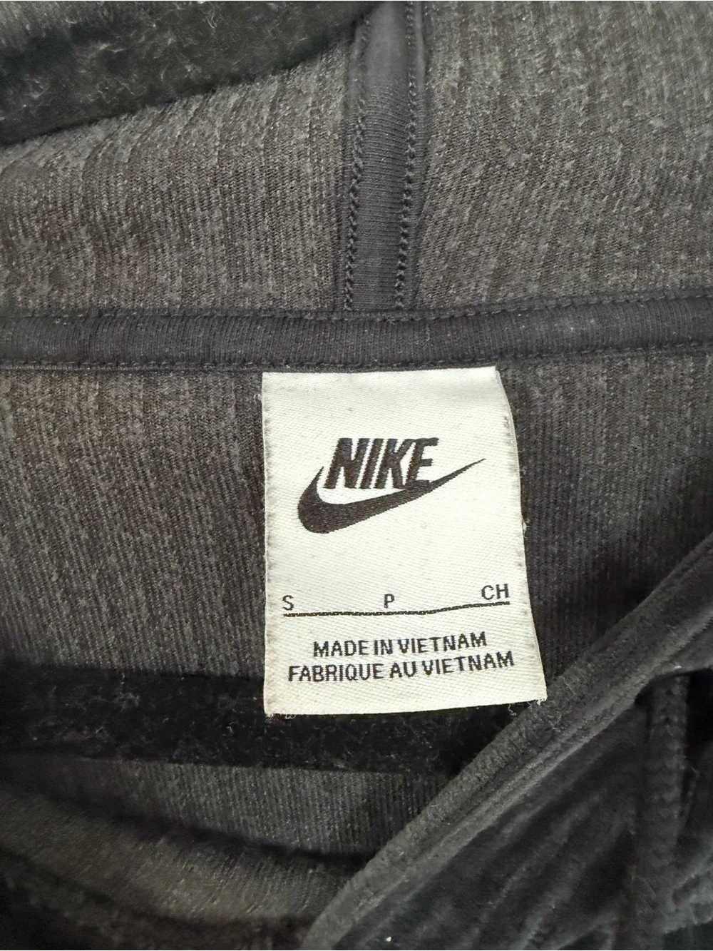 Nike Black Corduroy Cropped Pullover Hoodie